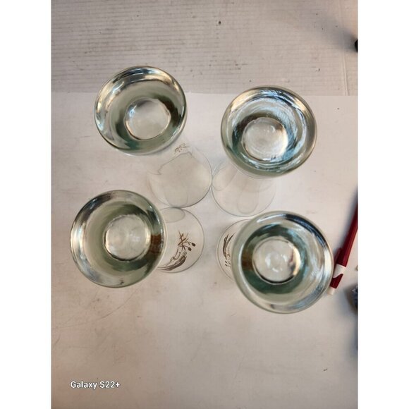 Set Of 4 Vintage Duck Design Pilsner Tall Beer Glasses Clear Barware Collectible - Picture 4 of 7